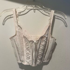 Victoria's Secret Dream Angels Cream Lace-Up Corset Size Small